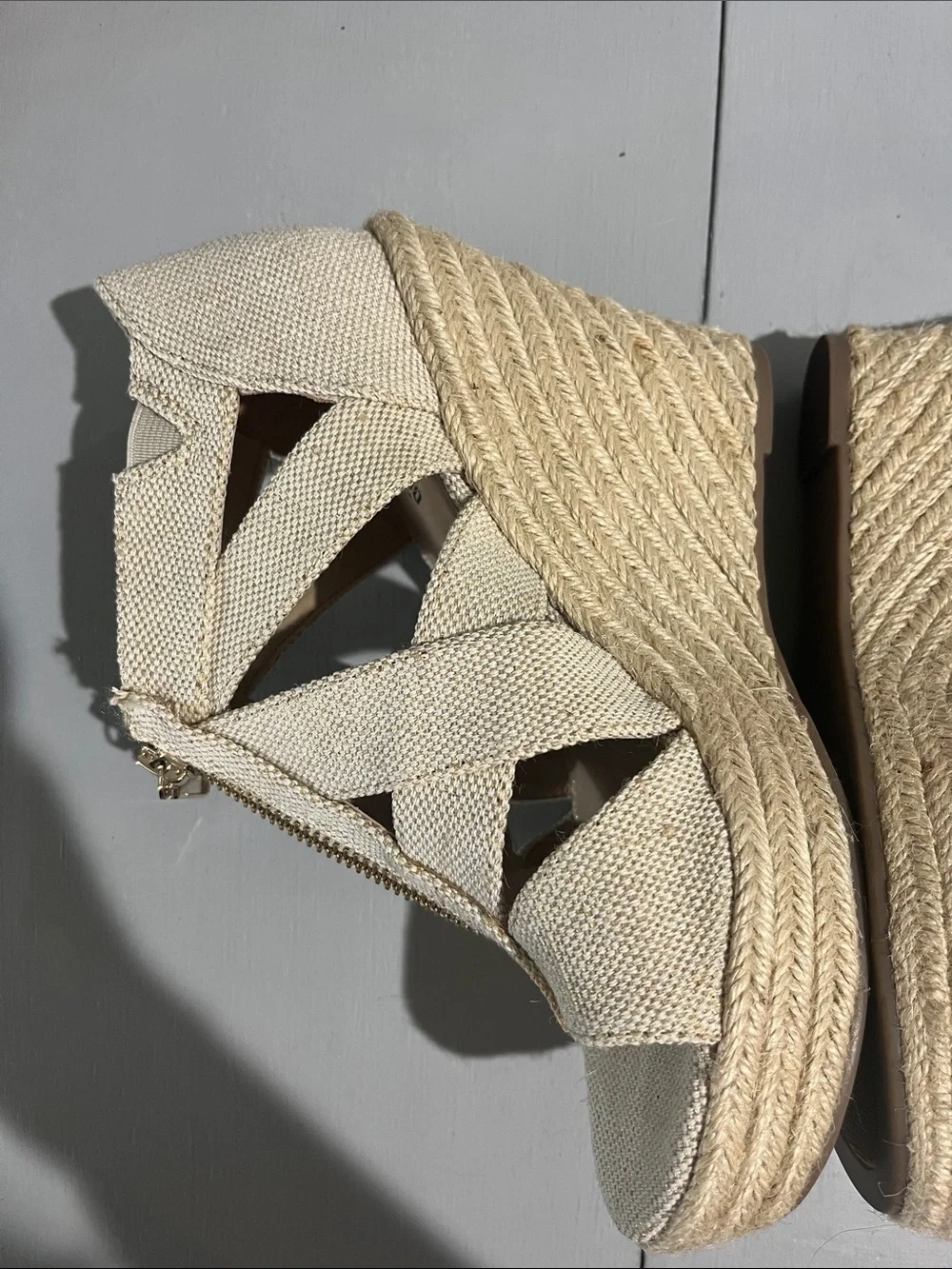 Mossimo Supply Co. Natural Canvas Espadrille Wedge Sandals